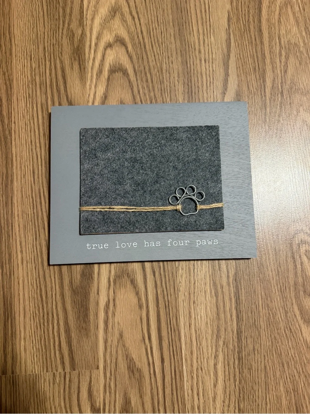 True Love Has Four Paws Rustic Gray Dog Photo Frame